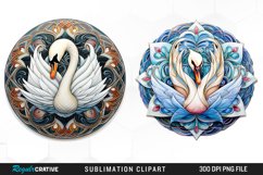 Watercolor Buy Swan Mandala Clipart Product Image 1