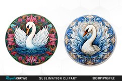 Watercolor Buy Swan Mandala Clipart Product Image 1