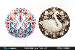 Watercolor Buy Swan Mandala Clipart Product Image 1