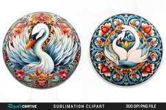 Watercolor Buy Swan Mandala Clipart Product Image 1