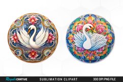 Watercolor Buy Swan Mandala Clipart Product Image 1
