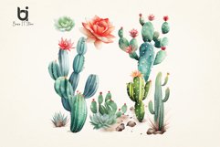 Watercolor Cactus art Sublimation PNG Bundle Product Image 3