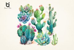 Watercolor Cactus art Sublimation PNG Bundle Product Image 7