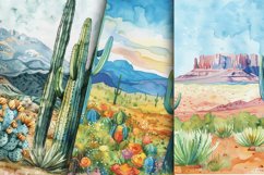 Watercolor Cactus Digital Paper Bundle Product Image 6