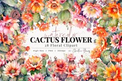 Watercolor Cactus Flower Clipart