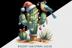 Watercolor cactus hat light bauble Desert Christmas Cheer quote print 20 oz tumbler skinny mug wrap clipart t-shirt sublimation printable design