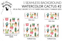 Watercolor cactus plant scrapbooking papers sublimation mug tumbler 2