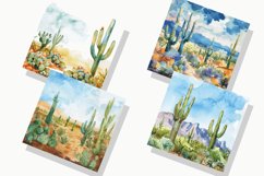 Watercolor Cactus Digital Paper Bundle Product Image 4