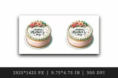 Watercolor cake and pastel flowers Happy Mother Day greeting quote print 20 oz tumbler skinny mug wrap clipart t-shirt sublimation printable design