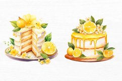Cake with Lemon Watercolor Sublimation Clipart Product Image 6