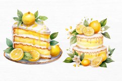 Cake with Lemon Watercolor Sublimation Clipart Product Image 5