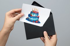 Watercolor cakes and cupcake PNG clipart Product Image 3