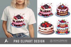 Watercolor Sweet Cakes Clipart Product Image 1