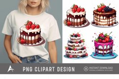 Watercolor Sweet Cakes Clipart Product Image 1