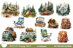 Watercolor Camping Sublimation Designs Product Image 2