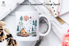 Watercolor Campground Scenery Clipart, T-shirt Design Product Image 4