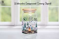 Watercolor Campground Scenery Clipart, T-shirt Design Product Image 5