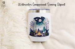 Watercolor Campground Scenery Clipart, T-shirt Design Product Image 7