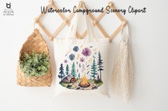 Watercolor Campground Scenery Clipart, T-shirt Design Product Image 8