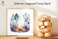 Watercolor Campground Scenery Clipart, T-shirt Design Product Image 9