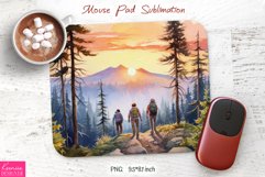 Watercolor Camping Design|Mountain Mouse Pad Sublimation Product Image 1