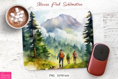 Watercolor Camping Design|Mountain Mouse Pad Sublimation Product Image 1