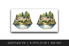 Watercolor camping mug, cup wrap sublimation design png Product Image 2