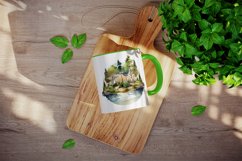 Watercolor camping mug, cup wrap sublimation design png Product Image 3
