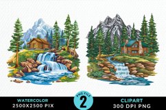 Watercolor Camping Graphics Clipart Product Image 1