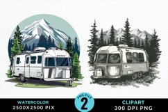Watercolor Camping Graphics Clipart Product Image 1