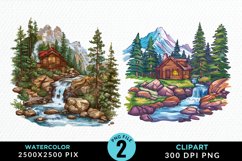 Watercolor Camping Graphics Clipart Product Image 1