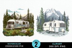 Watercolor Camping Graphics Clipart Product Image 1