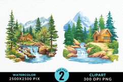 Watercolor Camping Graphics Clipart Product Image 1