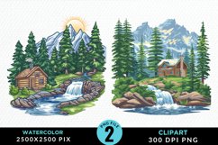 Watercolor Camping Graphics Clipart Product Image 1