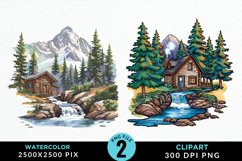 Watercolor Camping Graphics Clipart Product Image 1