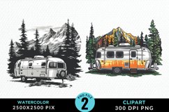 Watercolor Camping Graphics Clipart Product Image 1