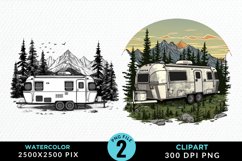 Watercolor Camping Graphics Clipart Product Image 1