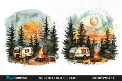 Watercolor Camping Illustration PNG Clipart Product Image 1