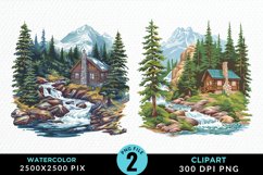 Watercolor Camping Graphics Clipart Product Image 1