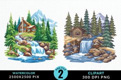 Watercolor Camping Graphics Clipart Product Image 1