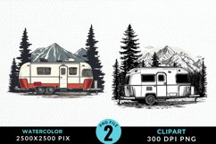 Watercolor Camping Graphics Clipart Product Image 1