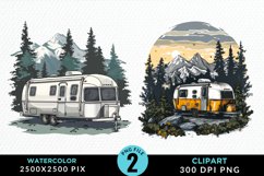 Watercolor Camping Graphics Clipart Product Image 1