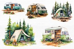 Summer Camping Watercolor Sublimation Clipart Product Image 6