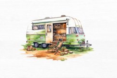 Summer Camping Watercolor Sublimation Clipart Product Image 5