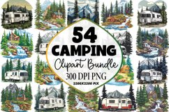 Watercolor Camping Clipart Bundle Product Image 1