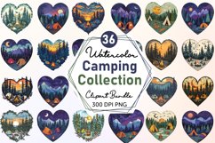 Watercolor Camping Clipart Bundle Product Image 1