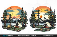 Watercolor Camping Set Clipart Product Image 1