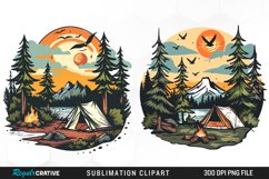Watercolor Camping Illustration Clipart Product Image 1