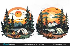 Watercolor Camping Illustration Clipart Product Image 1