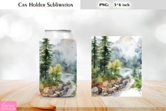 Landscape Can Cooler Wrap |Watercolor Can Holder Sublimation Product Image 1
